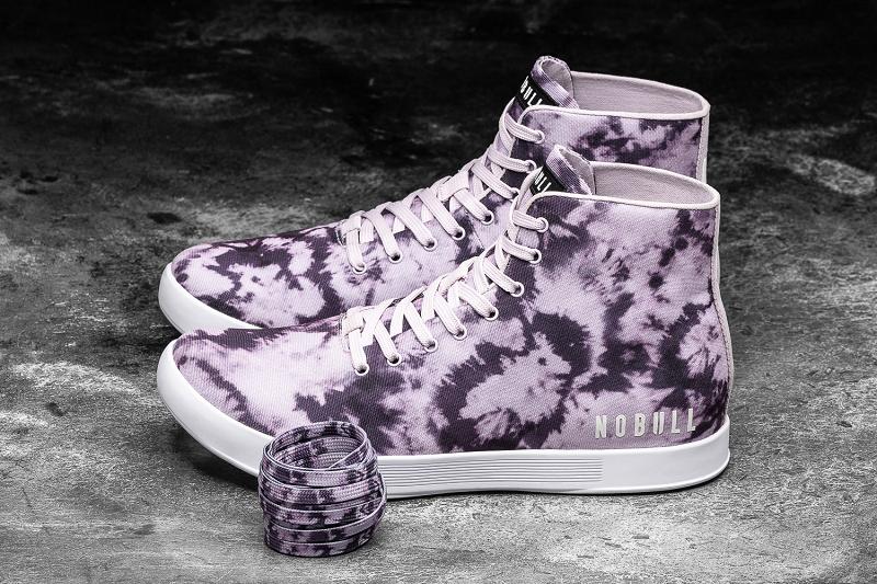 Purple Nobull High-Top Wisteria Tie-Dye Canvas Men's Trainers | CA D1415F